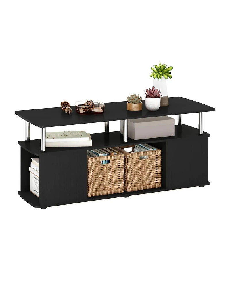 Furinno Modern Tv Stand Media Entertainment Center for Tv's up To 50" w/Open Storage Compartment for Living Room&Bedroom,Americano