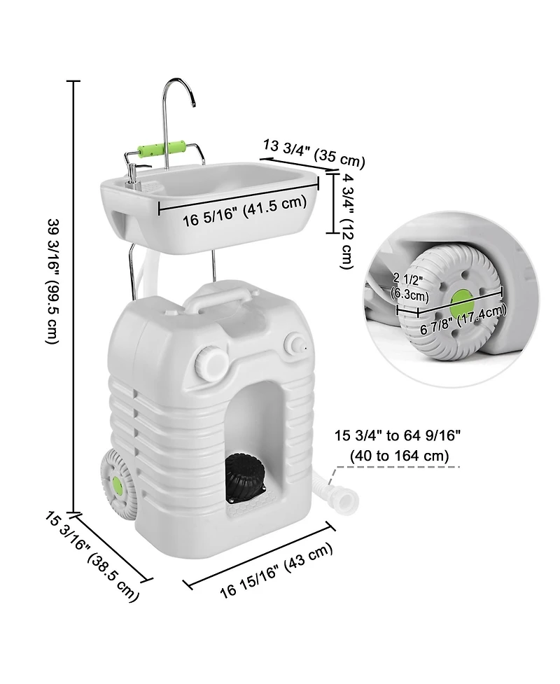 Yescom 45L Portable Camping Sink with Soap Dispenser & Towel Holder with Pump Safe Mobile Sink for Rv Travel Outdoor