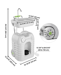 Yescom 45L Portable Camping Sink with Soap Dispenser & Towel Holder with Pump Safe Mobile Sink for Rv Travel Outdoor