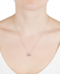 Cubic Zirconia Galloping Horse 18" Pendant Necklace in Sterling Silver