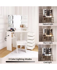 gaomon Makeup Vanity Desk with Lights & Power Outlet