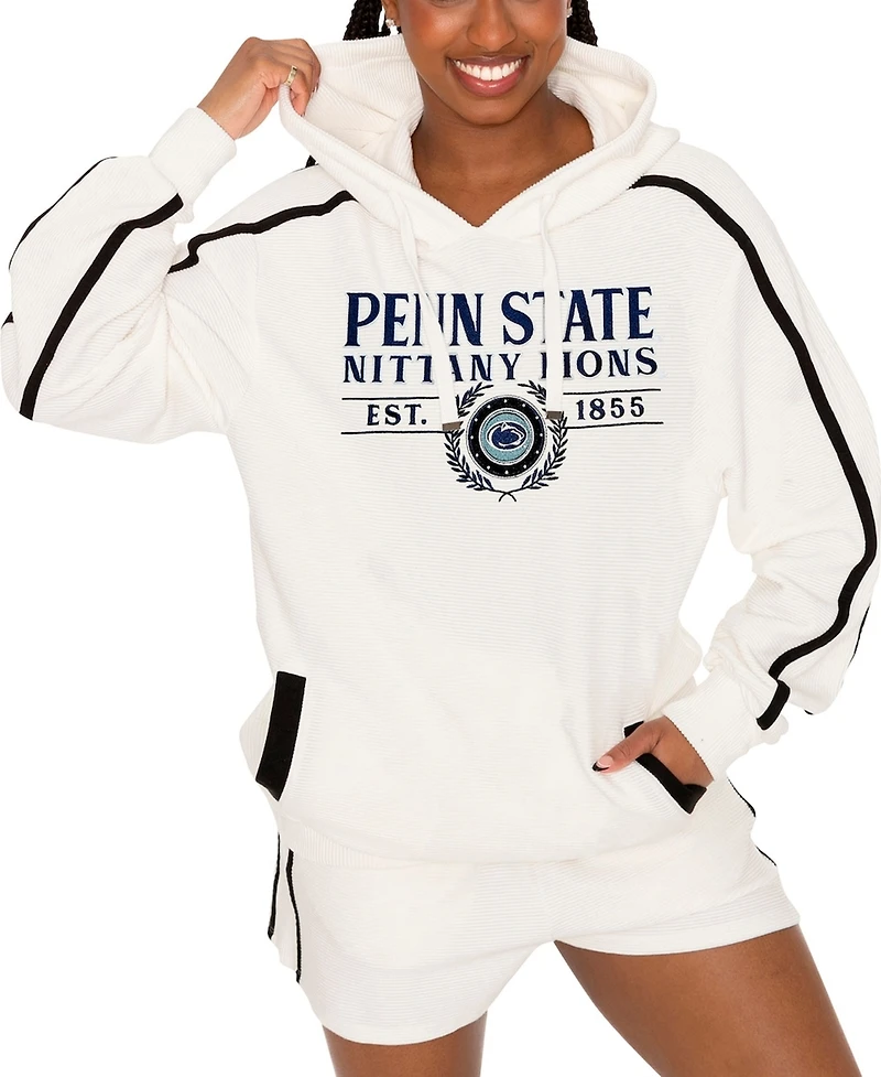 Gameday Couture Women's Cream Penn State Nittany Lions Down, Set, Go Pullover Hoodie and Shorts Set