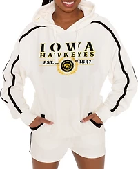 Gameday Couture Women's Cream Iowa Hawkeyes Down, Set, Go Pullover Hoodie and Shorts Set