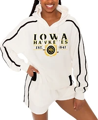 Gameday Couture Women's Cream Iowa Hawkeyes Down, Set, Go Pullover Hoodie and Shorts Set