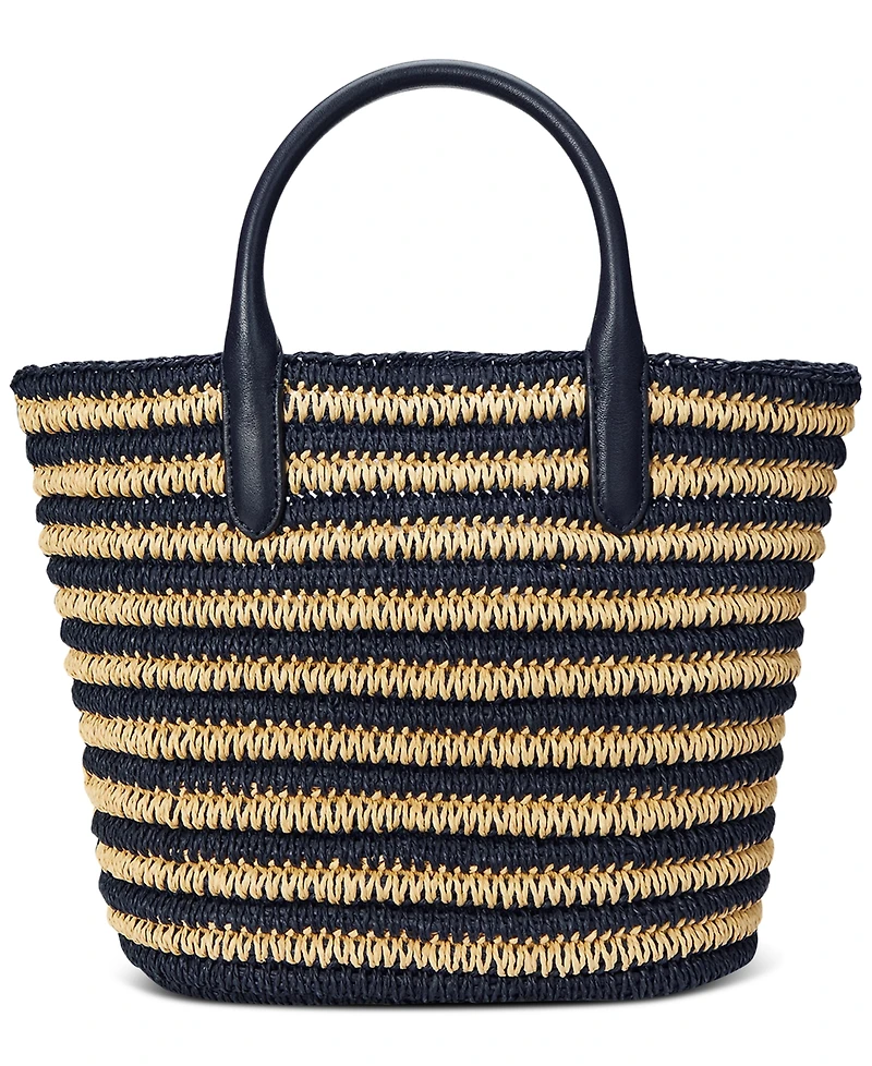 Lauren Ralph Lauren Striped Straw Brie Tote Bag