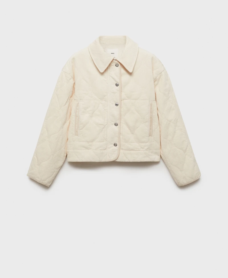 Mango Women's Quilted Corduroy Jacket