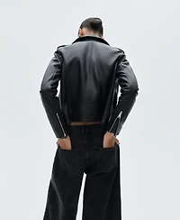 Mango Women's Leather Biker Jacket