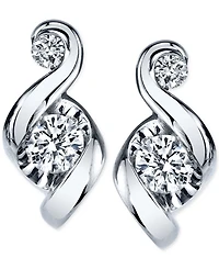 Proud Mom Diamond Swirl Stud Earrings (1/4 ct. t.w.) 14k Gold or White