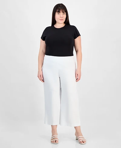 Jm Collection Plus Size Cropped Pull-On Pants, Exclusively at Macy's