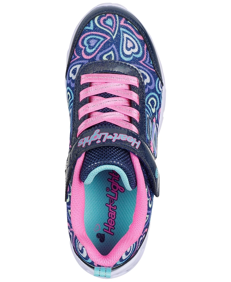 Skechers Little Girls Heart Lights - Boogie Love Stay-Put Light-Up Casual Sneakers from Finish Line