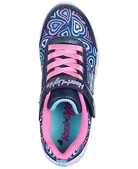 Skechers Little Girls Heart Lights - Boogie Love Stay-Put Light-Up Casual Sneakers from Finish Line