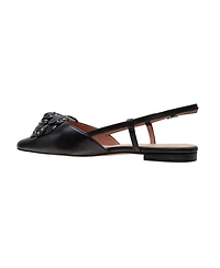 Linea Paolo Cadie Microstud Rosette Slingback Flats