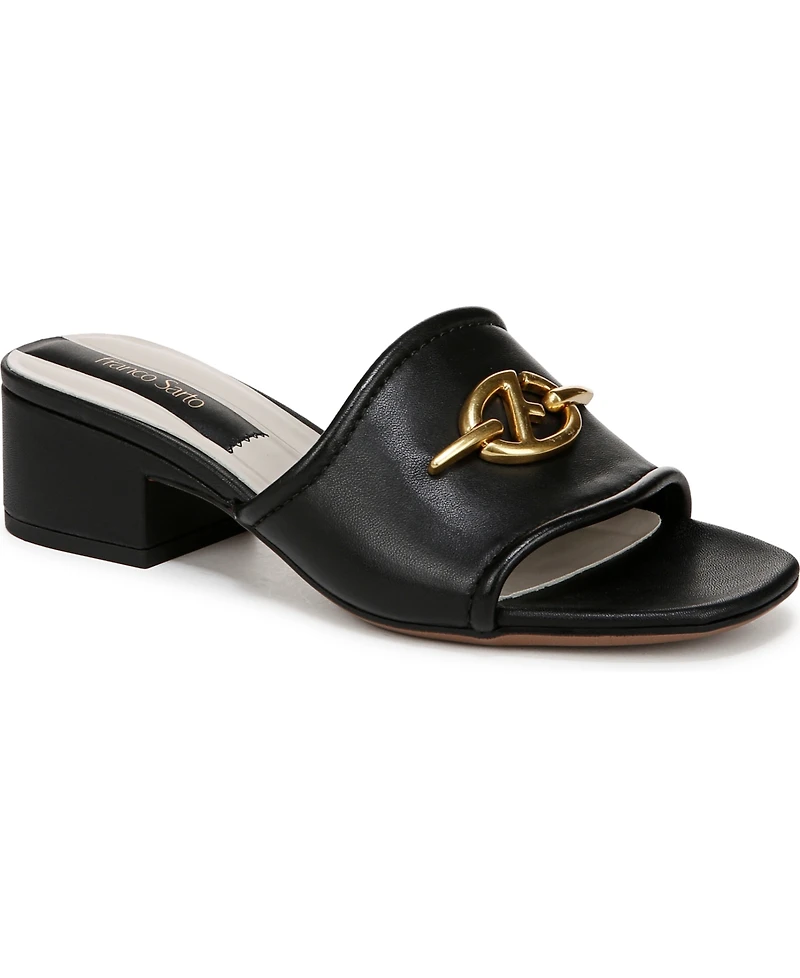 Franco Sarto Women's Noreen 2 Open Square Toe Block Heel Slide Sandals