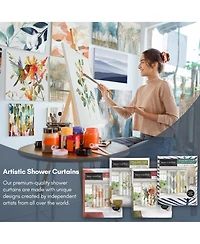 71x74 Floral Shower Curtain - Blissful Peony by Pi Creative Art