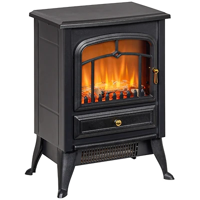 Homcom Electric Fireplace Heater with Realistic Led Flames
