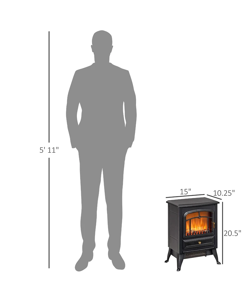 Homcom Electric Fireplace Heater with Realistic Led Flames