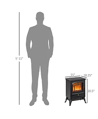 Homcom Electric Fireplace Heater with Realistic Led Flames