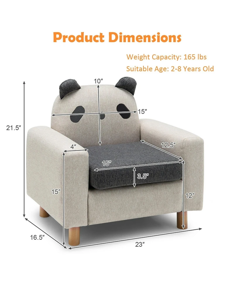 Gouun Kids Sofa with Armrest and Thick Cushion