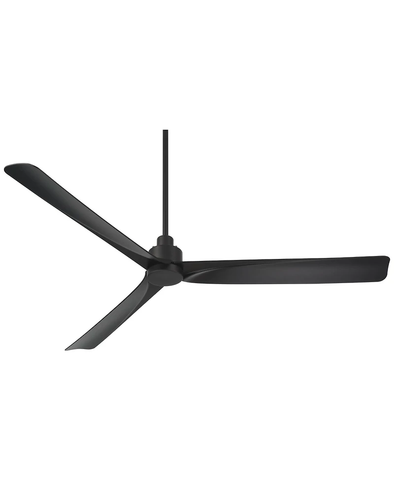 Casa Vieja 60" Sailplane Modern Indoor Outdoor Ceiling Fan 3 Blade Remote Control Matte Black Finish Bedroom Patio Damp Rated