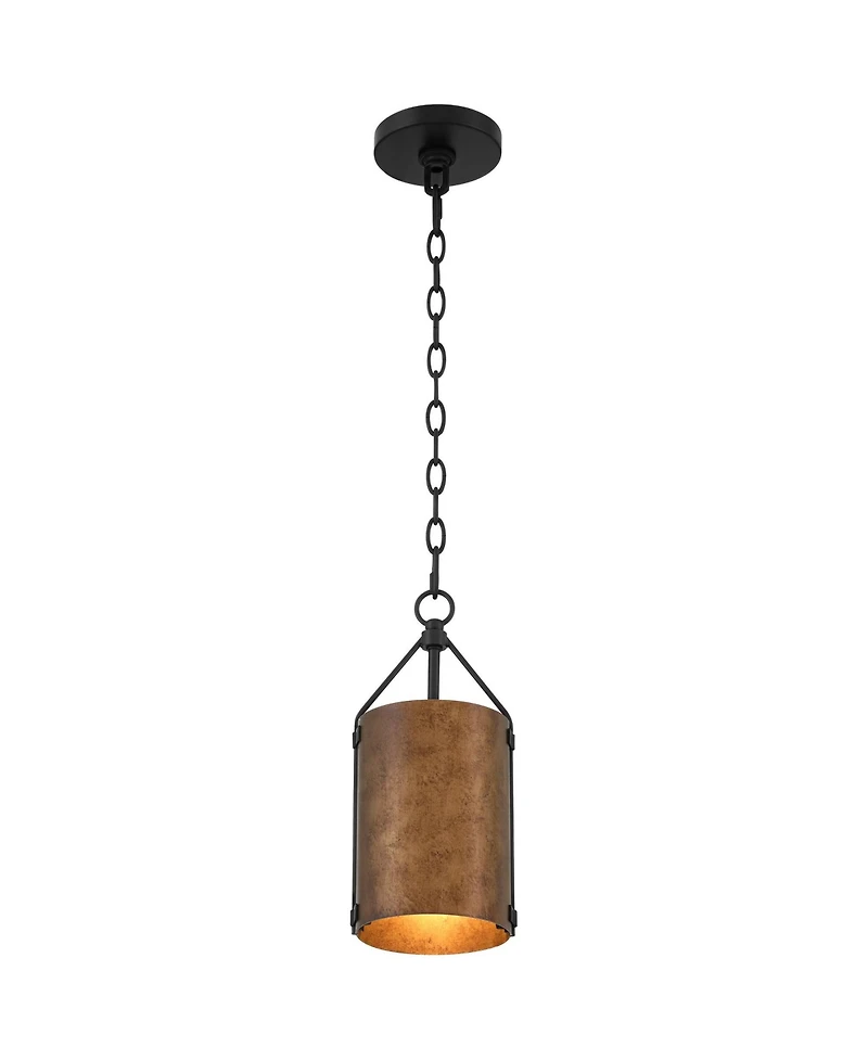 Possini Euro Design Julian 6" Farmhouse Rustic Industrial Pendant Ceiling Light Fixture Dining Room Over Table Kitchen Island Foyer Drum Hanging Black