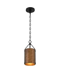 Possini Euro Design Julian 6" Farmhouse Rustic Industrial Pendant Ceiling Light Fixture Dining Room Over Table Kitchen Island Foyer Drum Hanging Black