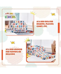 Gouun 2-in-1 Convertible Kids Sofa with Velvet Fabric