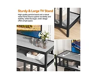 gaomon 65" Tv Stand for Tv up to 75 Inches, Entertainment Center with Open Storage Shelves, Tv Media Console Table with Quadruple-Tube Support for Liv