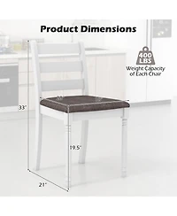 Gouun Set of 2 Rubber Wood Dining Chairs with Upholstered Seat