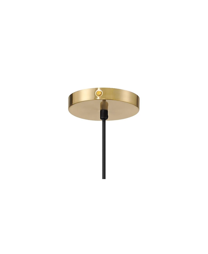 Possini Euro Design Piaza 12 1/4" Mid Century Modern Pendant Ceiling Light Fixture Dining Room Over Table Black Gold Finish