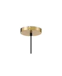 Possini Euro Design Piaza 12 1/4" Mid Century Modern Pendant Ceiling Light Fixture Dining Room Over Table Black Gold Finish