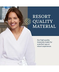 Ben Kaufman Velour Kimono Bathrobes - 100% Cotton Shawl Collar Spa Robes with Monogram Options - Soft & Luxury Gifts for Men & Women, Waffle Style