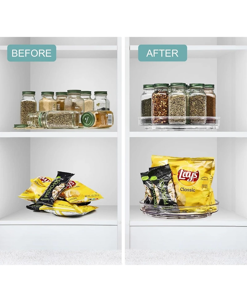 Sorbus 4 pack Flat Clear Lazy Susan Organizers