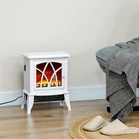 Homcom Electric Fireplace Heater with Realistic Led Flames and Logs