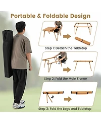 Gouun Folding Camping Table Picnic with Storage Bag and Waterproof Desktop