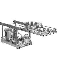 Florida Brands Pull Out Cabinet Organizer 2 Tier with Chrome Finish 12.5 x 21 In