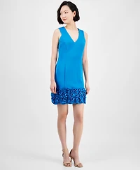 Donna Ricco Ruffle-Hem Sheath Dress