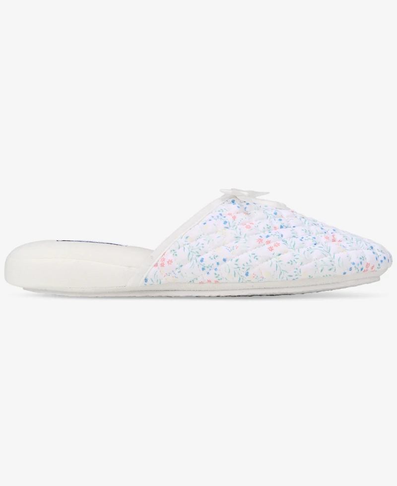 Charter Club Women's Leafy Floral Quilted Slippers, Exclusively at Macy's
