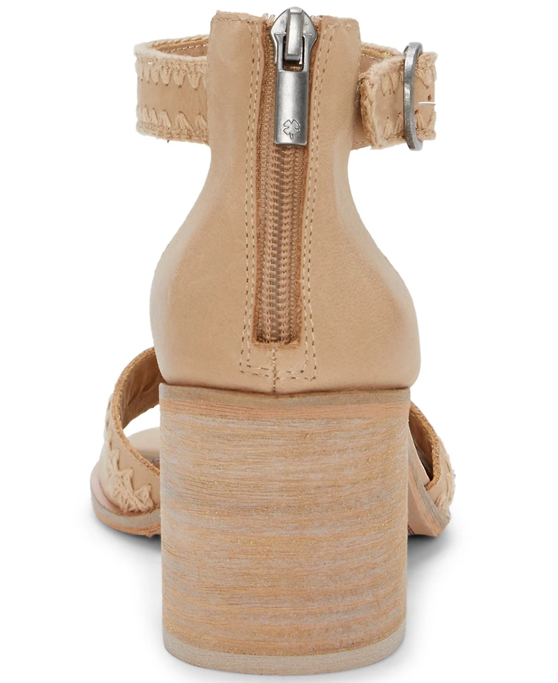 Lucky Brand Women's Shivona Whipstitch Block-Heel Dress Sandals