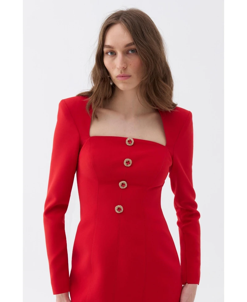 Nocturne Women's Square Neck Midi Dress