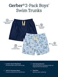 Gerber Baby Boys Swim Trunks - Sailboats 2-Pack