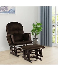 Gymax Baby Nursery Relax Rocker Rocking Chair Glider & Ottoman Set w/ Cushion