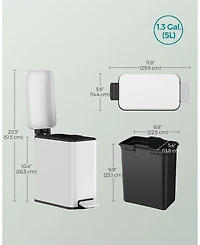 1.3 Gallon Small Bathroom Trash Can with Lid for Compact Waste Storage