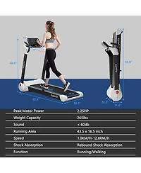 Gymax Folding 2.25HP Electric Treadmill Running Machine w/ Led Display