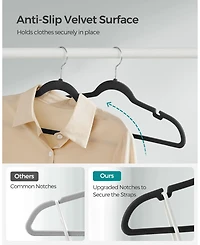 Slickblue 60-Pack Velvet Hangers, Non-Slip Clothes Hangers for Clothing Organization