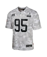 Nike Big Boys and Girls Myles Garrett Arctic Camo Cleveland Browns 2024 Salute to Service Game Jersey