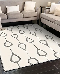 Bayshore Home Textured Tones Drops 7'10"x10' Area Rug