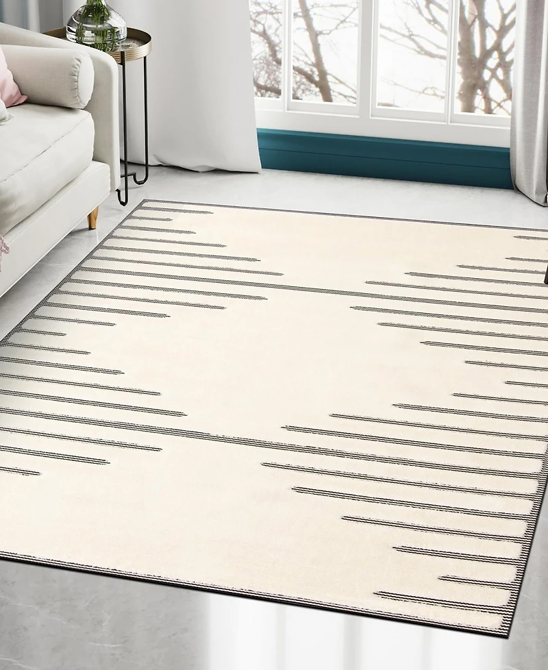 Bayshore Home Textured Tones Strings 7'10"x10' Area Rug