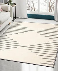 Bayshore Home Textured Tones Strings 7'10"x10' Area Rug