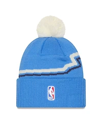 New Era Men's Blue Milwaukee Bucks 2024/25 City Edition Cuffed Knit Hat with Pom