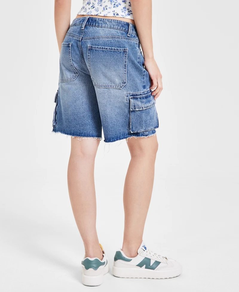 Indigo Rein Juniors' Cargo Denim Jorts